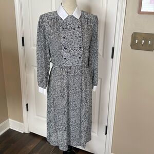 Vintage Silky Samantha Stevens Black & White Secretary Dress